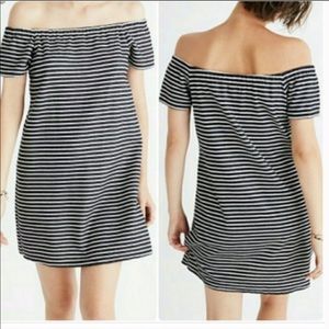 Madewell Melody striped off the shoulder dress M